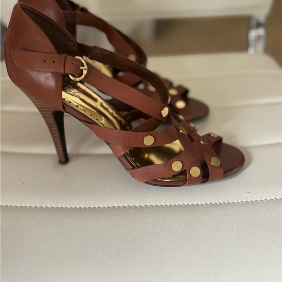 BCBG‎ leather heeled sandals.  Size 9.5.  4” heels. - Picture 1 of 7